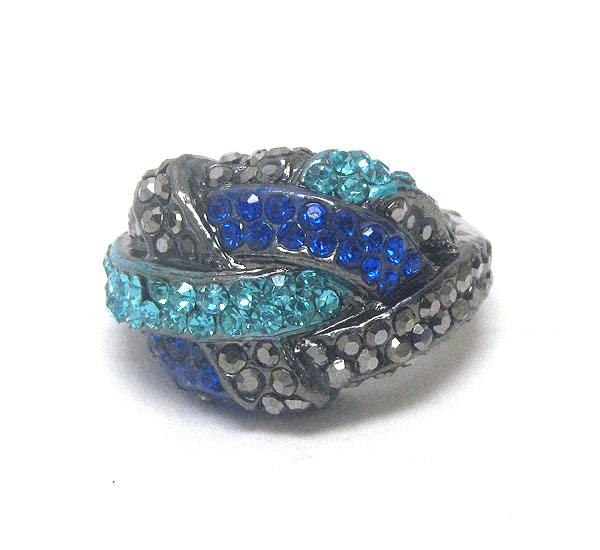 Crystal deco woven stretch ring