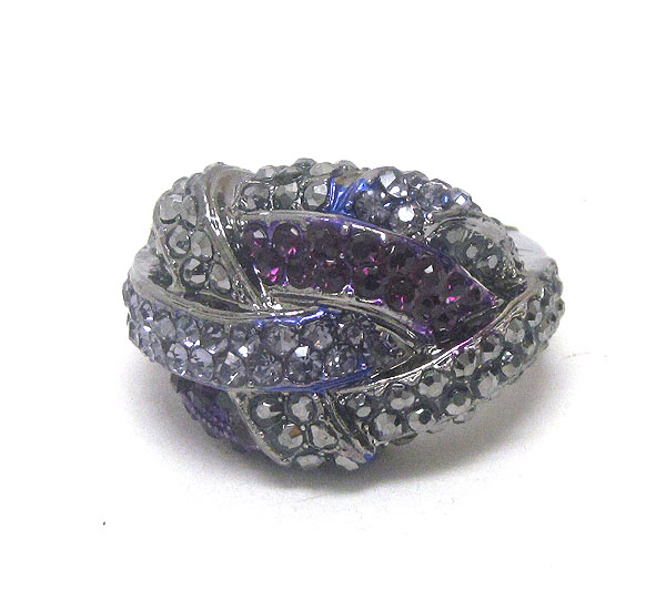 Crystal deco woven stretch ring