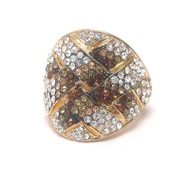 Crystal deco woven stretch ring