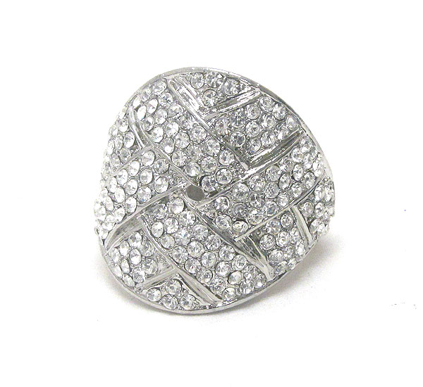 Crystal deco woven stretch ring