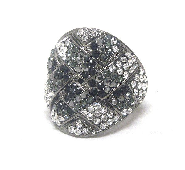 Crystal deco woven stretch ring