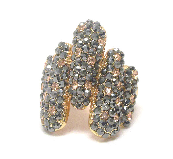 Crystal deco multi bar stretch ring