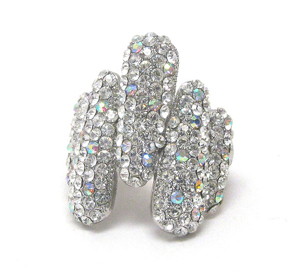 Crystal deco multi bar stretch ring