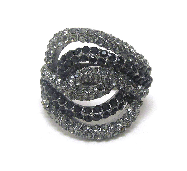 Crystal art deco stretch ring