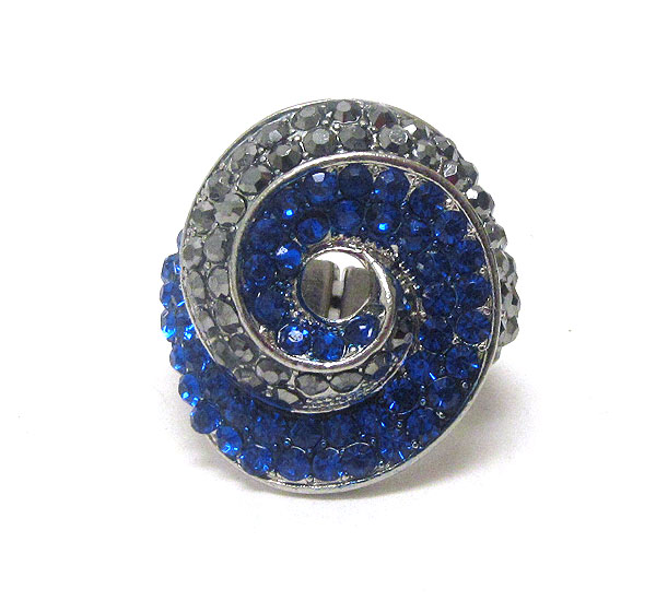 Crystal deco swirl stertch ring