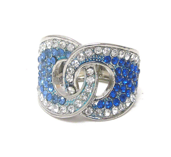 Crystal deco link stretch ring