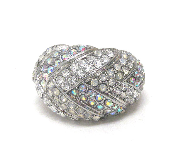 Crystal art deco stretch ring