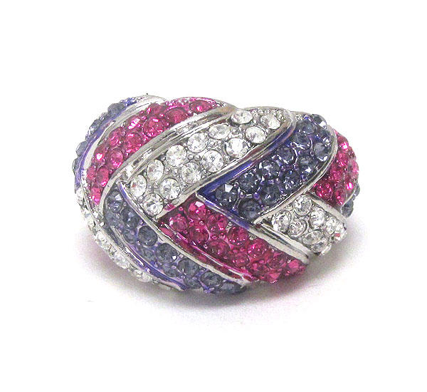 Crystal art deco stretch ring