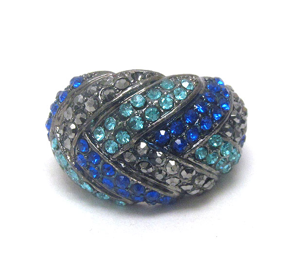 Crystal art deco stretch ring