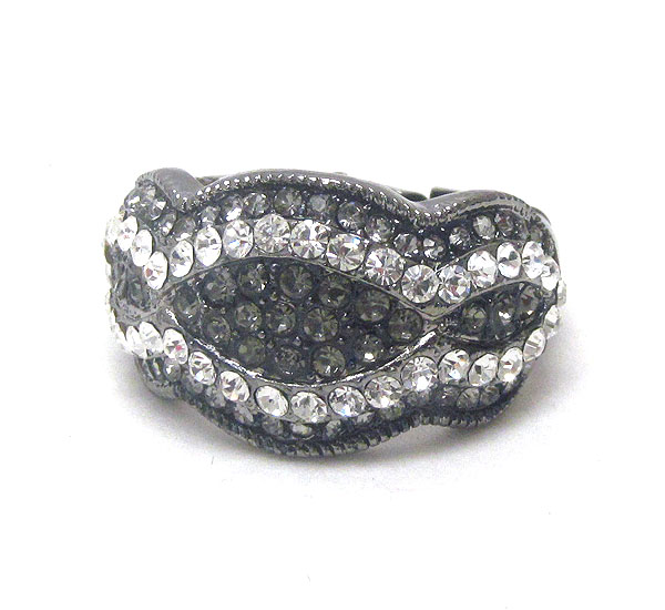 Crystal art deco stretch ring