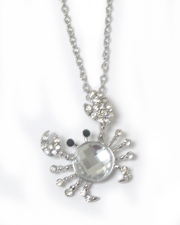 Crystal crab necklace