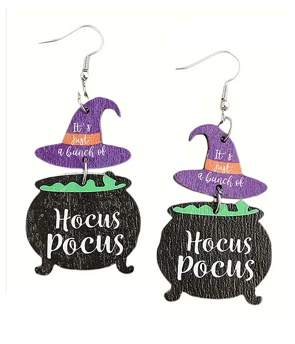 Halloween theme acrylic earring - hocus pocus