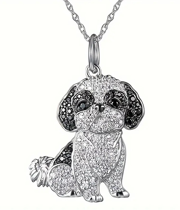 Pet lovers theme dog necklace - shih tzu