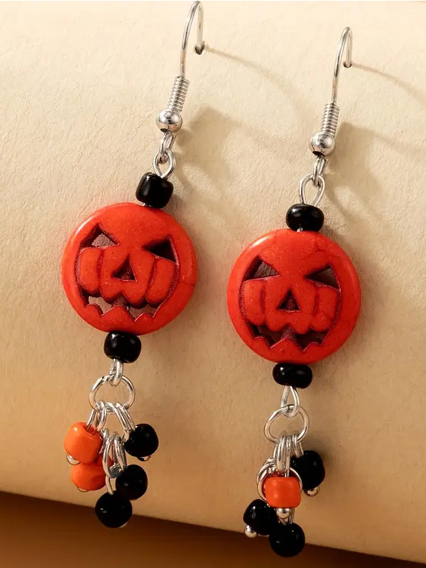 Halloween theme resin pumpkin earring