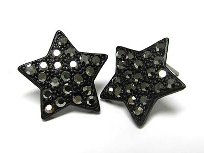 Crystal stud enamel metal star earring 