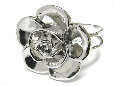 Metal large flower hinge bangle