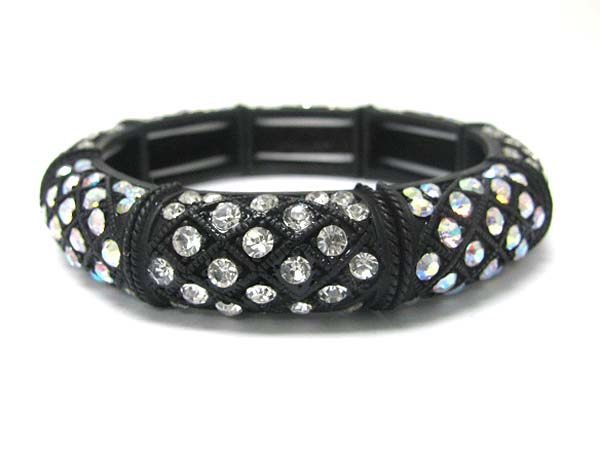 Crystal stud metal stretch bracelet