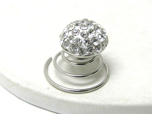 Crystal stud puffy round hair twist button?