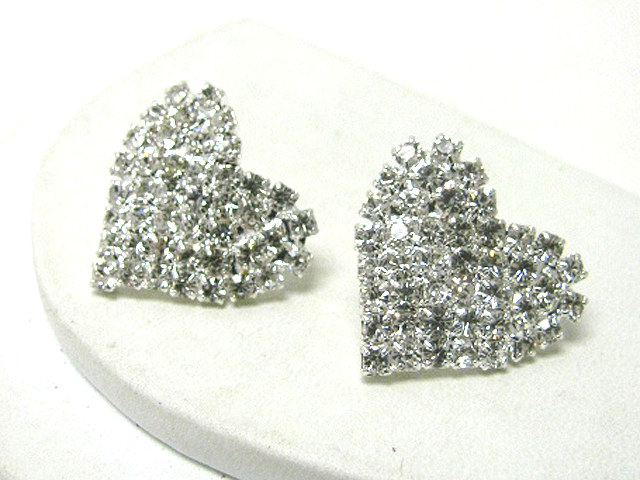 Rhinestone heart earring