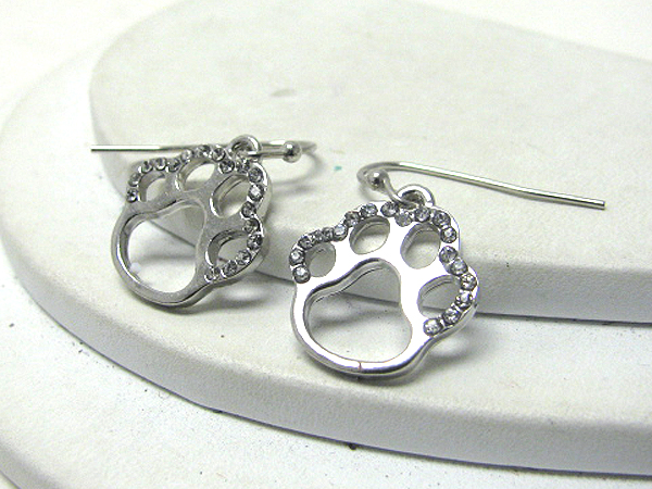 Crystal deco paw earrings