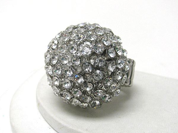 Crystal stud large dome stretch ring