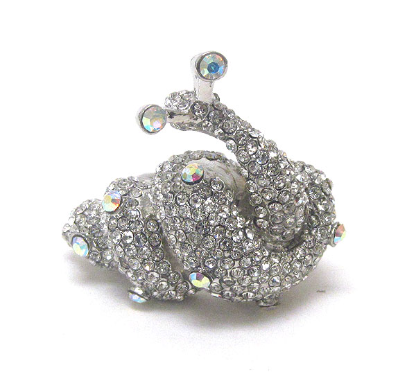 Crystal deco snail stretch ring