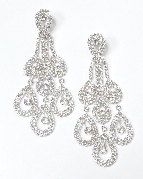 Crystal and rhinestone drop earrings