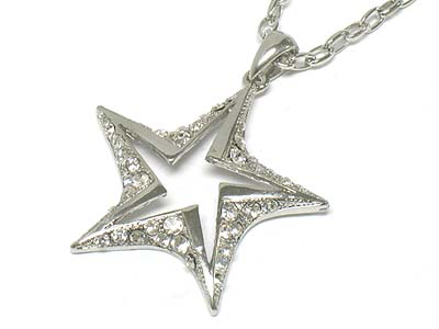 Crystal deco star pendant necklace