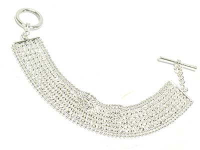 Metal mesh chain style toggle bracelet