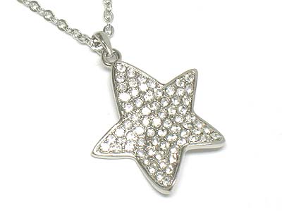 Crystal dense star pendant necklace 