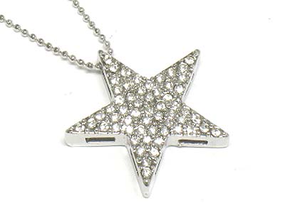 Crystal dense star pendant necklace