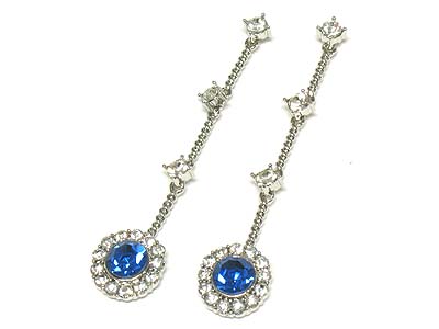 Swarovski crystal deco drop long earring