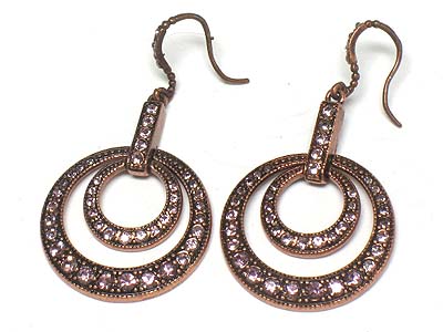 Swarovski crystal deco double round link earring