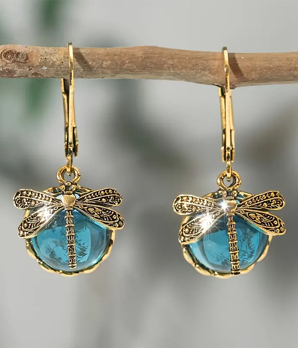 Vintage dragonfly earring