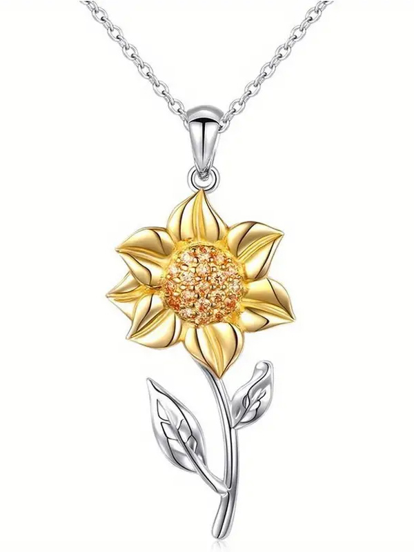 Sunflower pendant necklace