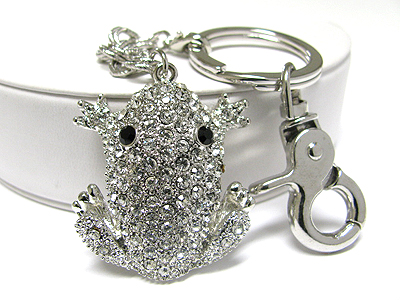 Crystal frog key chain charm