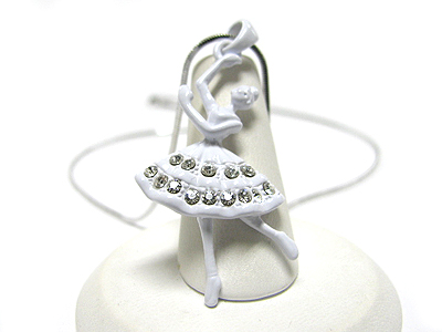 Crystal enamel metal ballerina necklace