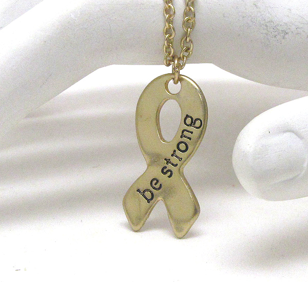 Message on ribbon pendant necklace