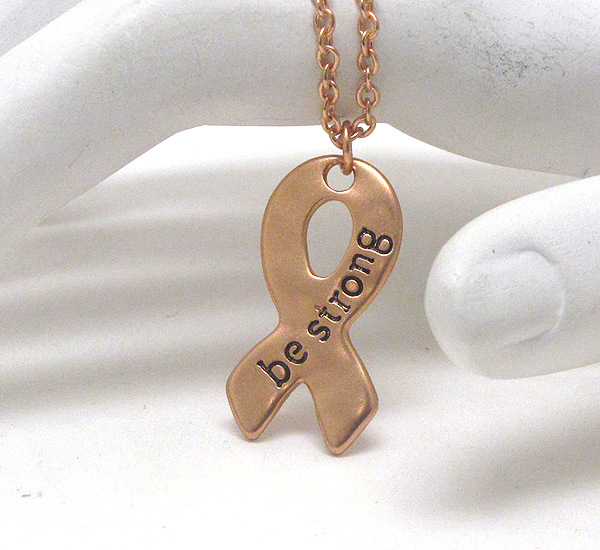 Message on ribbon pendant necklace