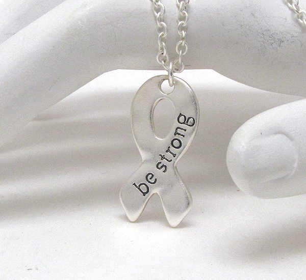 Message on ribbon pendant necklace