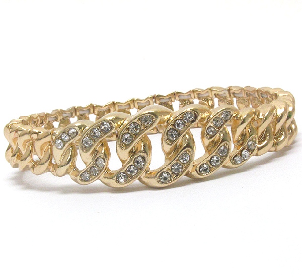 Crystal deco chain stretch bracelet