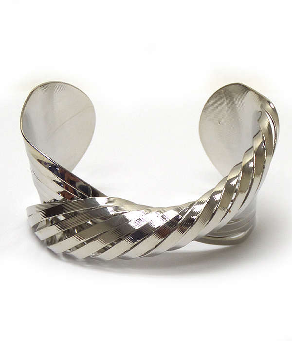 Bold twisted metal cuff bracelet 