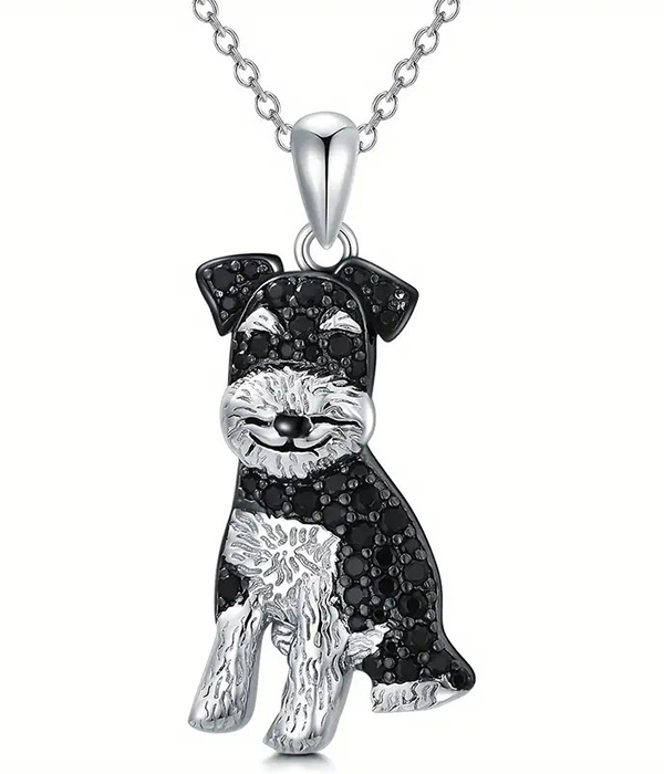 Pet lover theme dog necklace - schnauzer