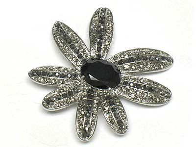 Crystal flower brooch