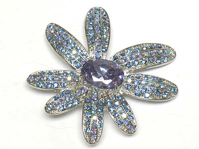 Crystal flower brooch