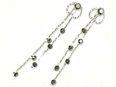 Crystal bubble long drop earring