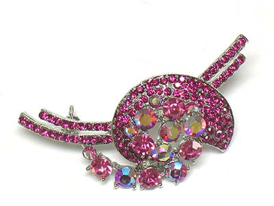 Crystal deco brooch