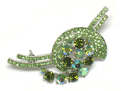 Crystal deco brooch