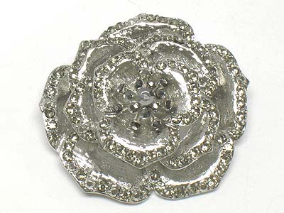 Crystal flower brooch