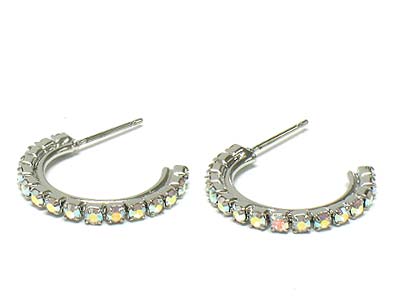 Crystal small arc earring